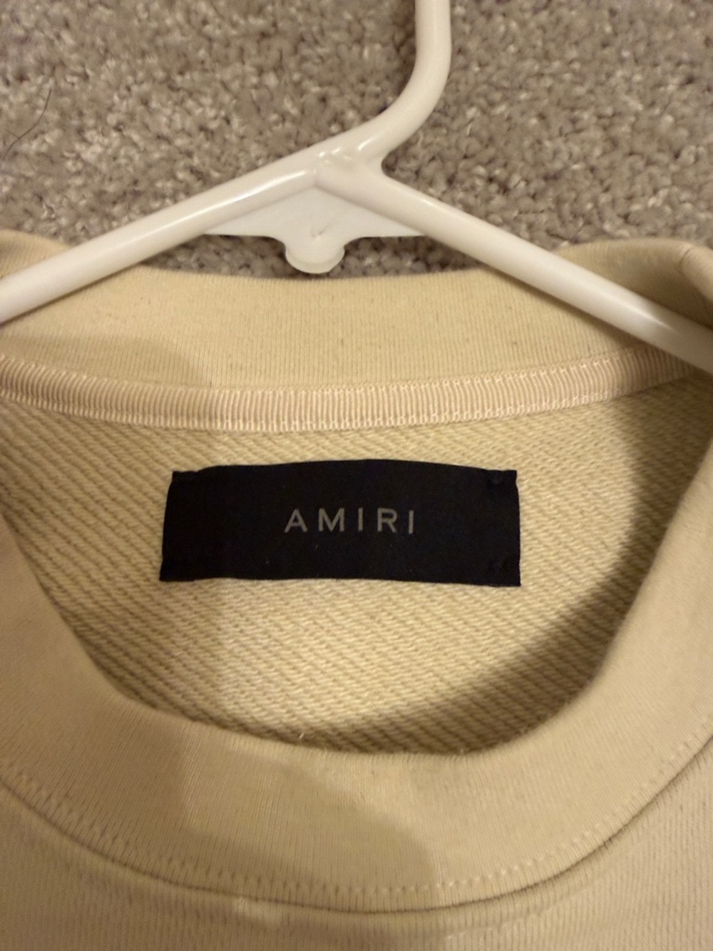 Amiri Cream Crewneck Sweatshirt with Amiri Motors Embroidery - Picture 3 of 15